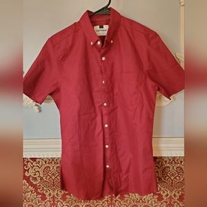 Red Topman short-sleeve button-up size small